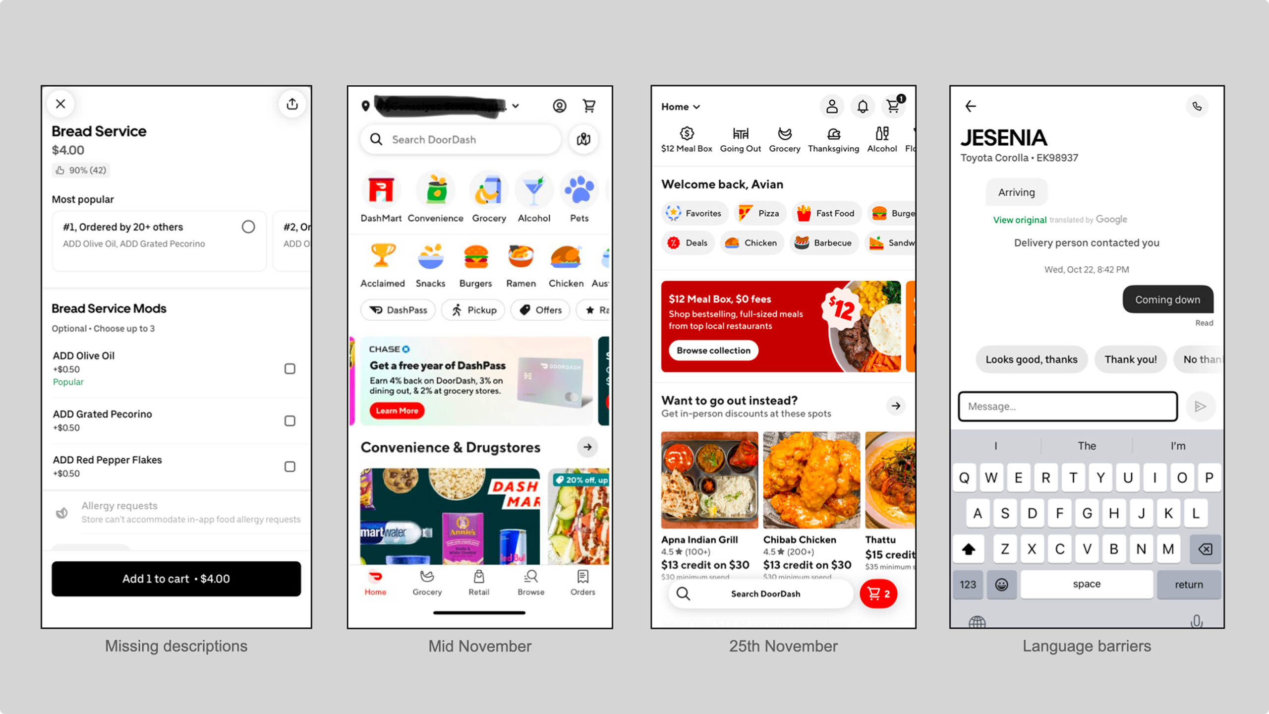 BLV accessibility research — food ordering on mobile